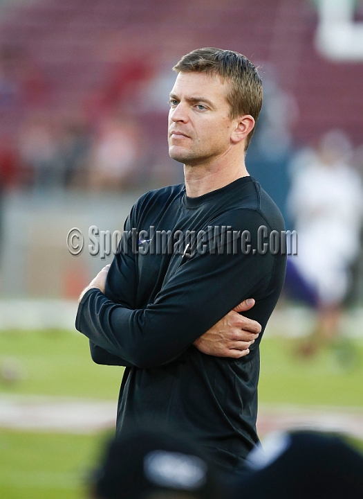 2013Stanford-Wash-033.JPG - Oct. 5, 2013; Stanford, CA, USA; Washington Huskies defensive coordinator Justin Wilcox prior to game against the Stanford Cardinal at  Stanford Stadium. Stanford defeated Washington 31-28.